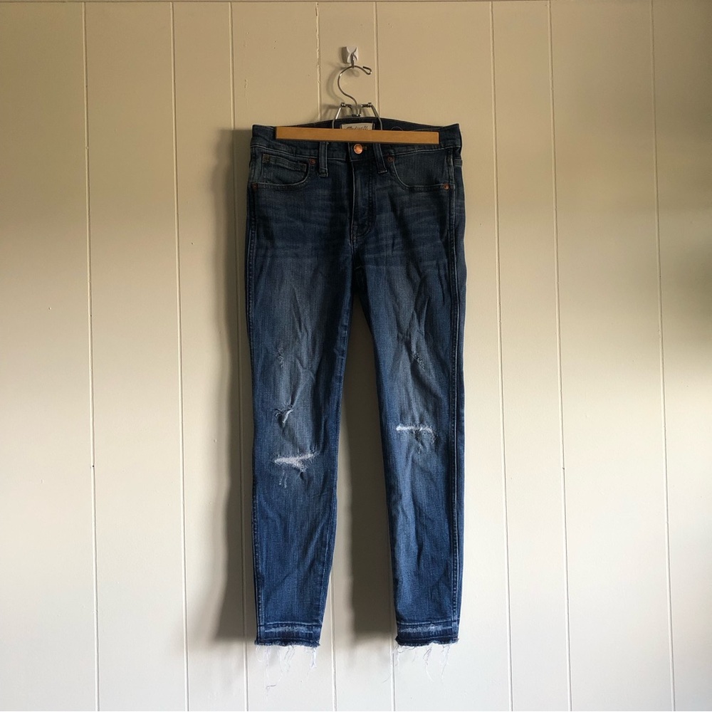 Madewell 9” high-rise skinny with distressing